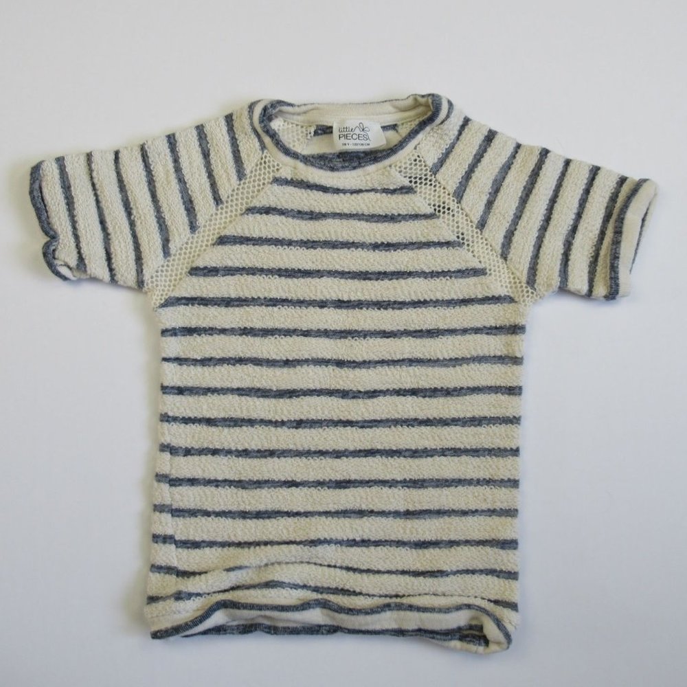 Little Pieces Knit Striped Short Sleeved Top sz 7/8